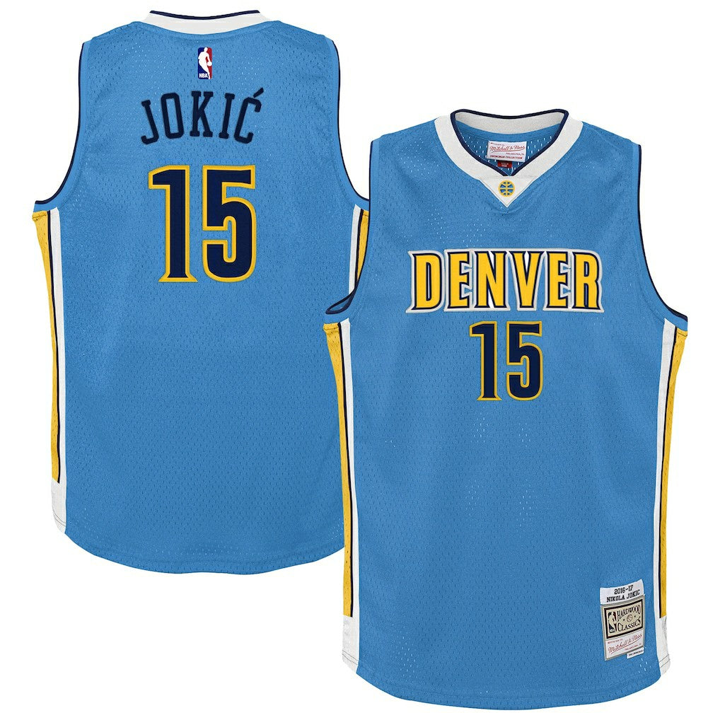 Light Blue Nikola Jokic Denver Nuggets Youth 2016/17 Hardwood Classics Swingman Jersey sale | NBA
