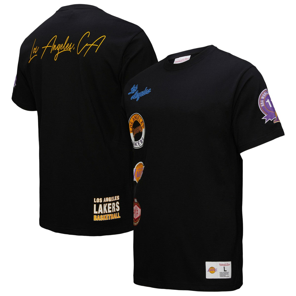 Black Los Angeles Lakers Black Out Collection Vintage Premium T-Shirt | NBA