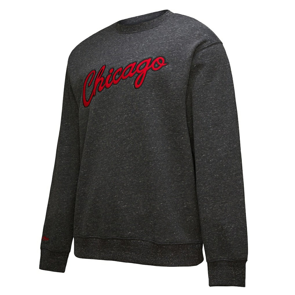 Black Chicago Bulls Hardwood Classics Blackout Collection Snow Washed Pullover Sweatshirt | NBA