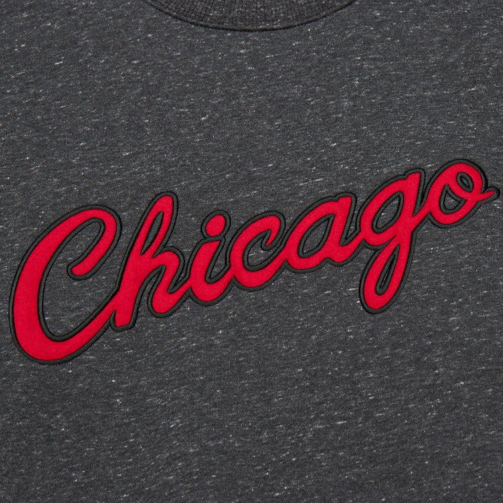 Black Chicago Bulls Hardwood Classics Blackout Collection Snow Washed Pullover Sweatshirt | NBA