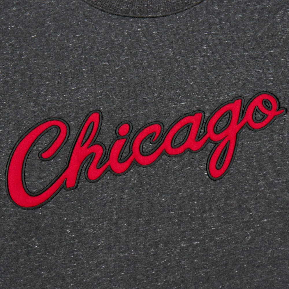 Black Chicago Bulls Hardwood Classics Blackout Collection Snow Washed Pullover Sweatshirt | NBA