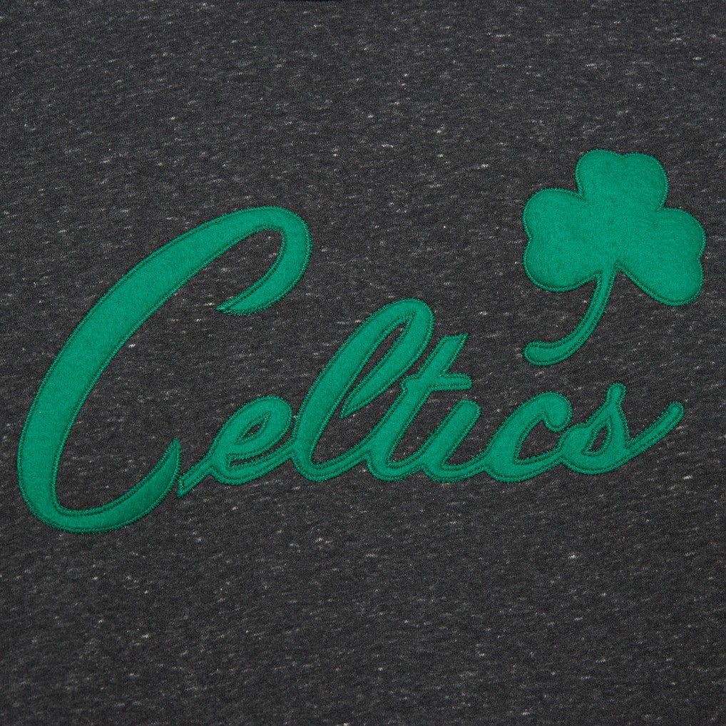 Black Boston Celtics Hardwood Classics Blackout Collection Snow Washed Pullover Sweatshirt | NBA