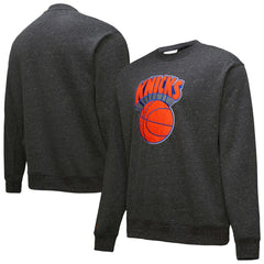 Black New York Knicks Hardwood Classics Blackout Collection Snow Washed Pullover Sweatshirt | NBA
