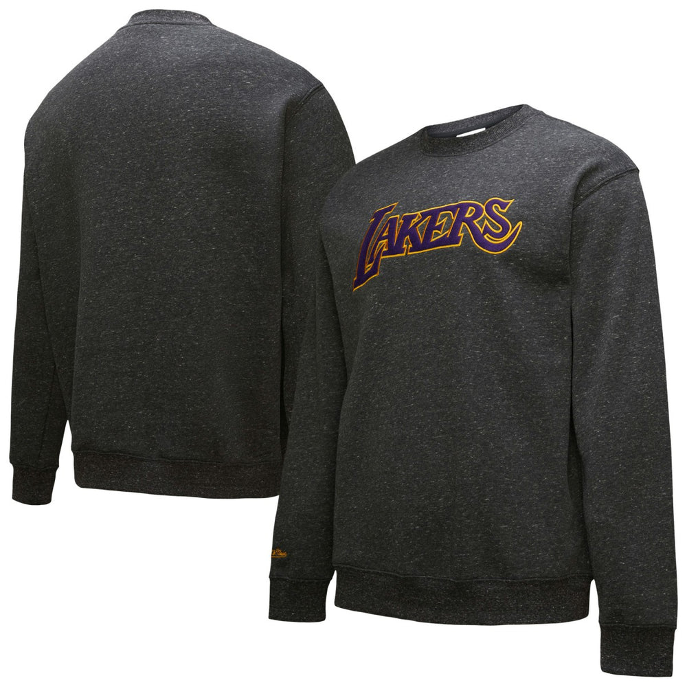 Black Los Angeles Lakers Black Out Collection Snow Washed Vintage Logo Pullover Sweatshirt | NBA