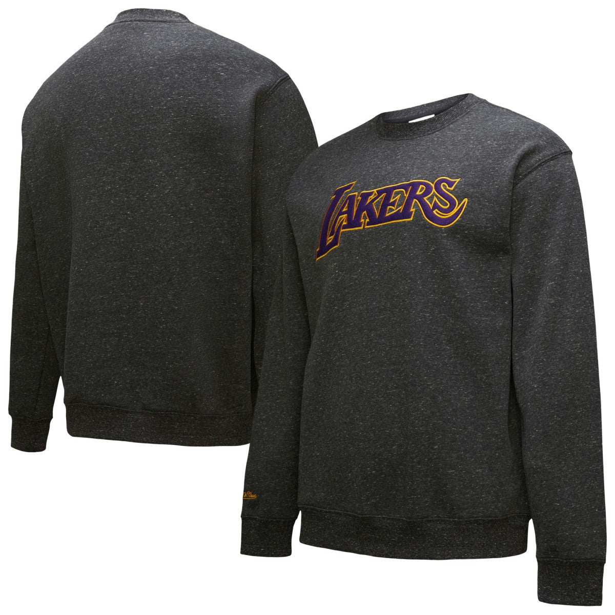 Black Los Angeles Lakers Black Out Collection Snow Washed Vintage Logo Pullover Sweatshirt | NBA