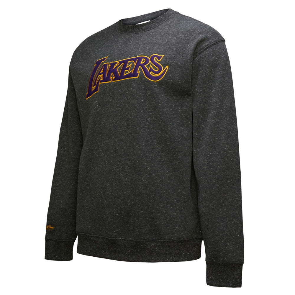 Black Los Angeles Lakers Black Out Collection Snow Washed Vintage Logo Pullover Sweatshirt | NBA