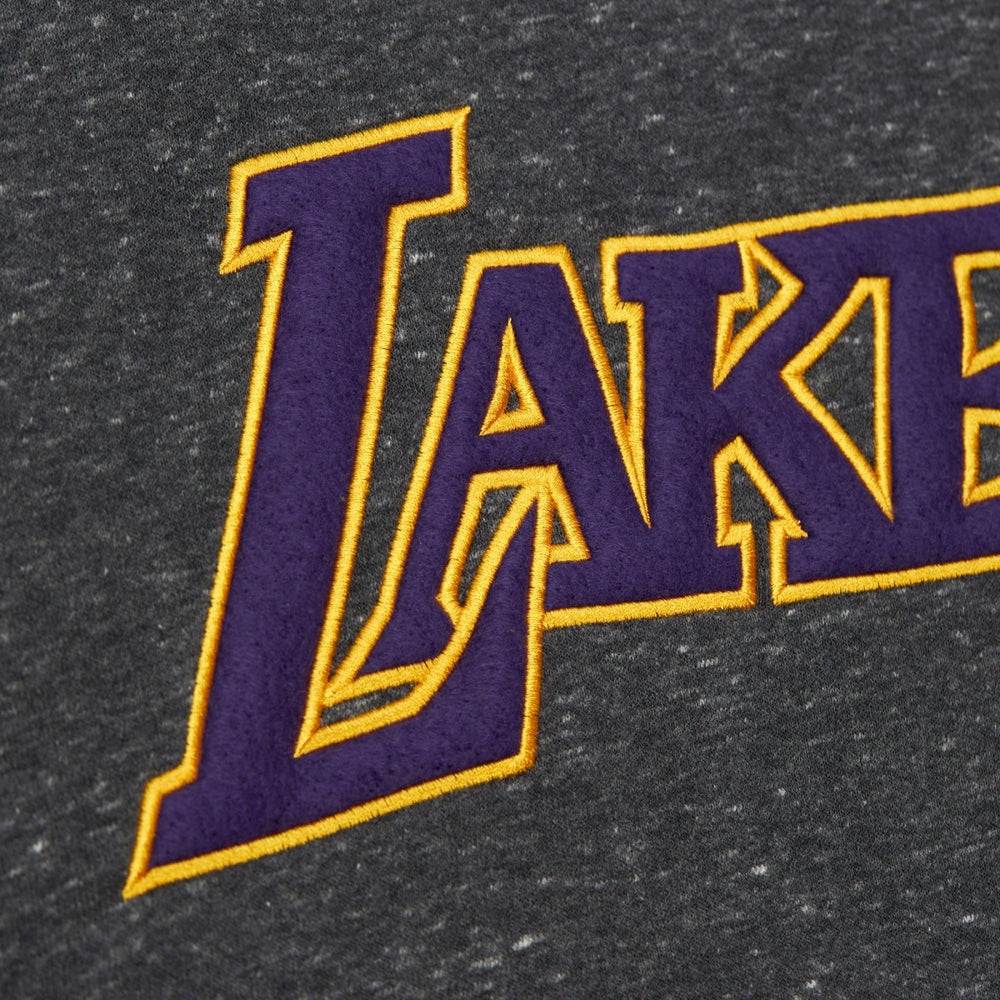 Black Los Angeles Lakers Black Out Collection Snow Washed Vintage Logo Pullover Sweatshirt | NBA
