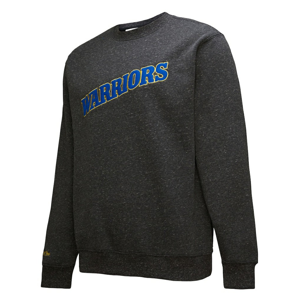 Black Golden State Warriors Black Out Collection Snow Washed Vintage Logo Pullover Sweatshirt sale | NBA