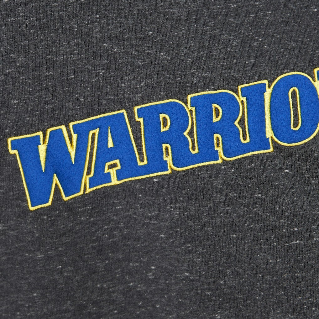 Black Golden State Warriors Black Out Collection Snow Washed Vintage Logo Pullover Sweatshirt sale | NBA