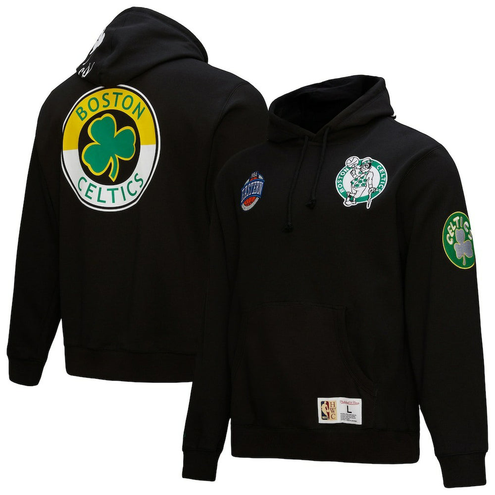 Black Boston Celtics Hardwood Classics Blackout Collection Pullover Hoodie | NBA
