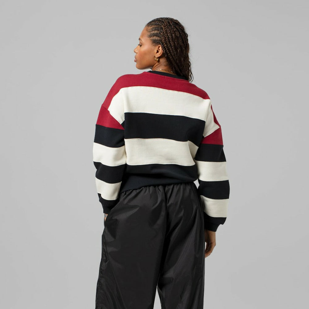 Philadelphia Phillies Mitchell & Ness Women's Cooperstown Collection Blocked Fleece Pullover Sweatshirt- Burgundy/Black - MLB Pullover
