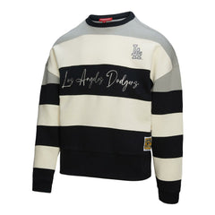 Los Angeles Dodgers Mitchell & Ness Women's Cooperstown Collection Blocked Fleece Pullover Sweatshirt- Gray/Black - MLB Pullover