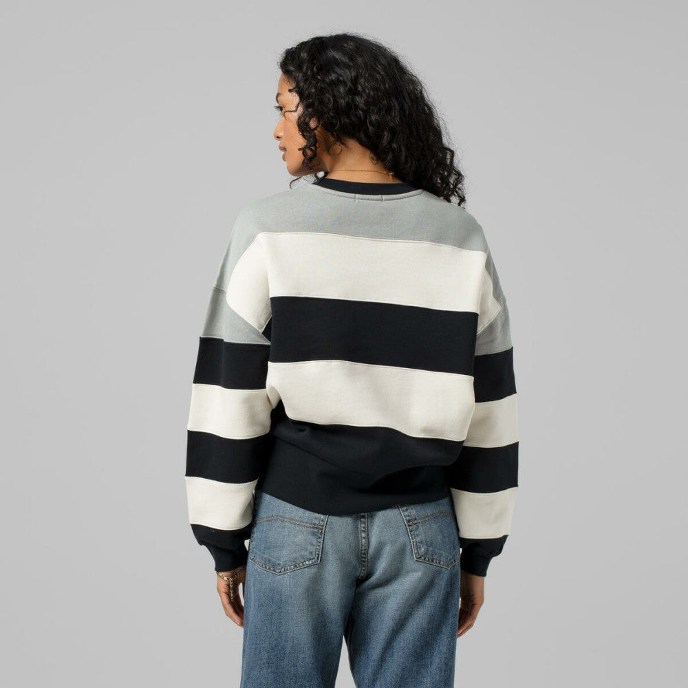 Los Angeles Dodgers Mitchell & Ness Women's Cooperstown Collection Blocked Fleece Pullover Sweatshirt- Gray/Black - MLB Pullover