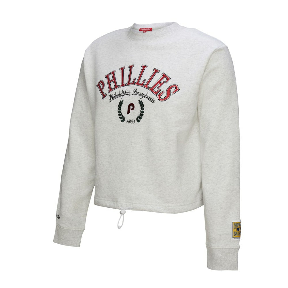 Philadelphia Phillies Mitchell & Ness Women's Cropped Toggle Pullover Sweatshirt - MLB Pullover