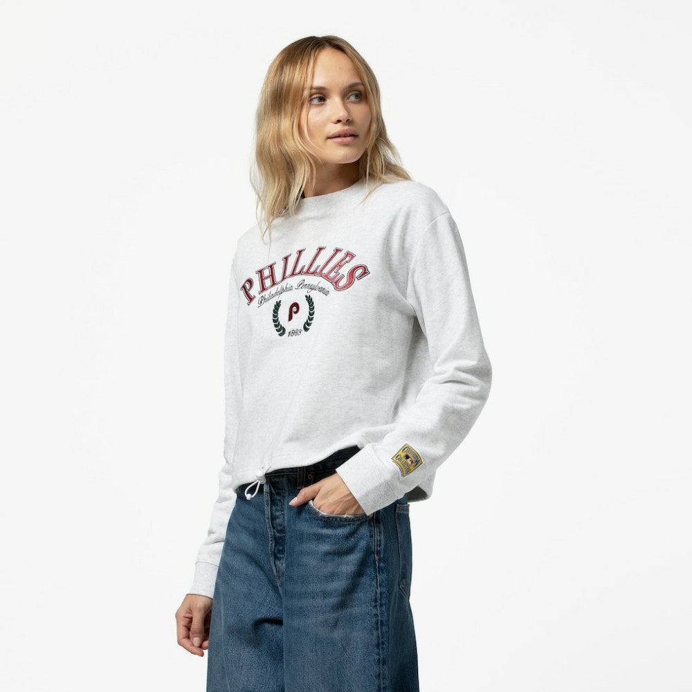 Philadelphia Phillies Mitchell & Ness Women's Cropped Toggle Pullover Sweatshirt - MLB Pullover