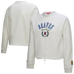 Atlanta Braves Mitchell & Ness Women's Cropped Toggle Pullover Sweatshirt - MLB Pullover