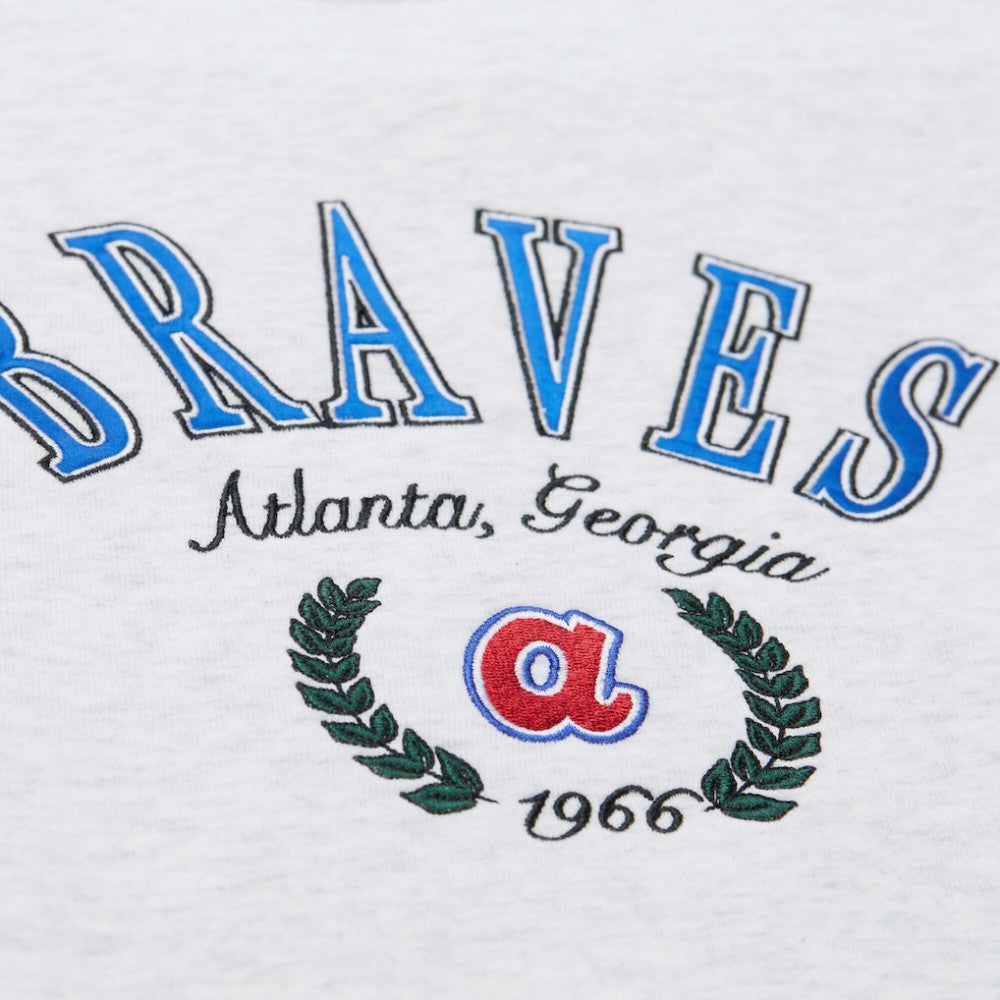 Atlanta Braves Mitchell & Ness Women's Cropped Toggle Pullover Sweatshirt - MLB Pullover