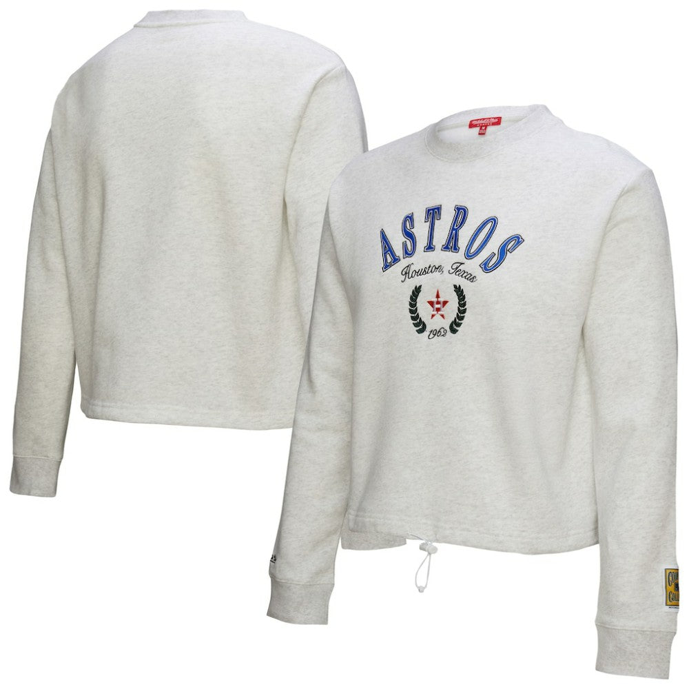 Houston Astros Mitchell & Ness Women's Cropped Toggle Pullover Sweatshirt - MLB Pullover