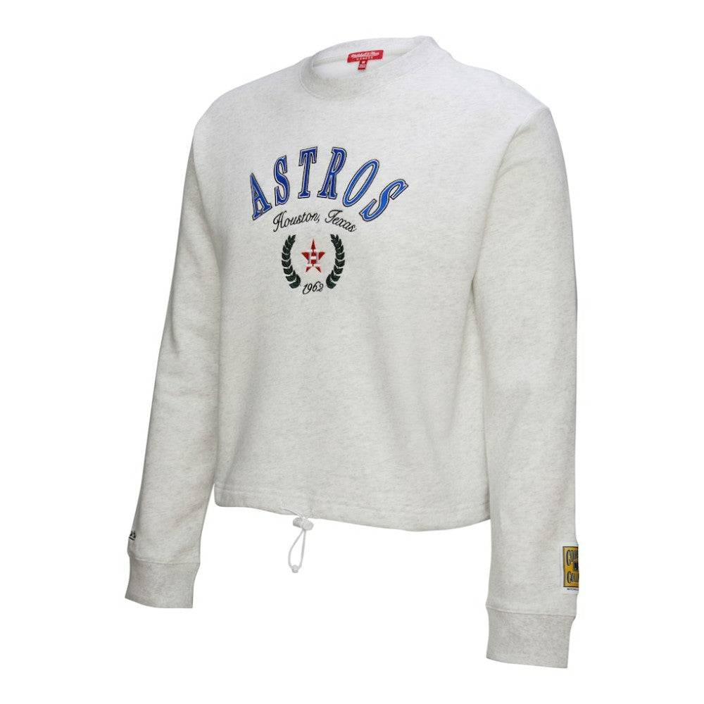 Houston Astros Mitchell & Ness Women's Cropped Toggle Pullover Sweatshirt - MLB Pullover