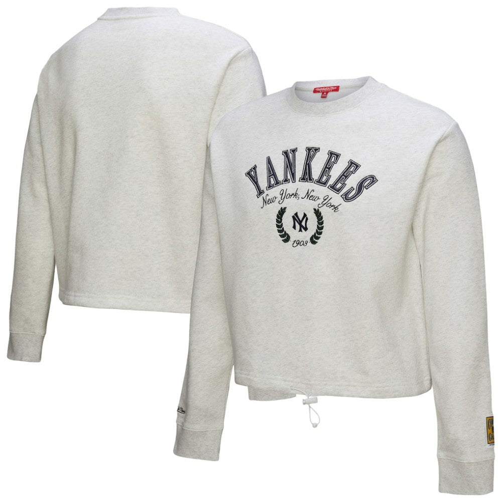 New York Yankees Mitchell & Ness Women's Cropped Toggle Pullover Sweatshirt - MLB Pullover