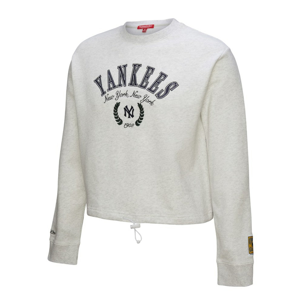New York Yankees Mitchell & Ness Women's Cropped Toggle Pullover Sweatshirt - MLB Pullover