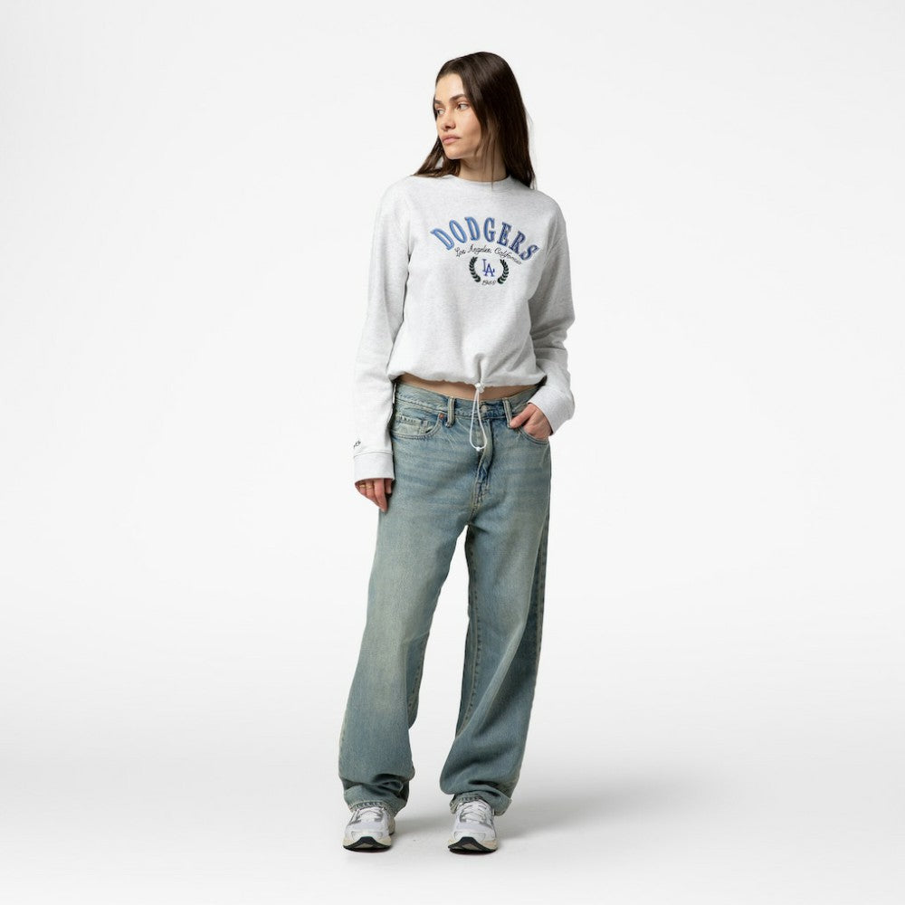 Los Angeles Dodgers Mitchell & Ness Women's Cropped Toggle Pullover Sweatshirt - MLB Pullover