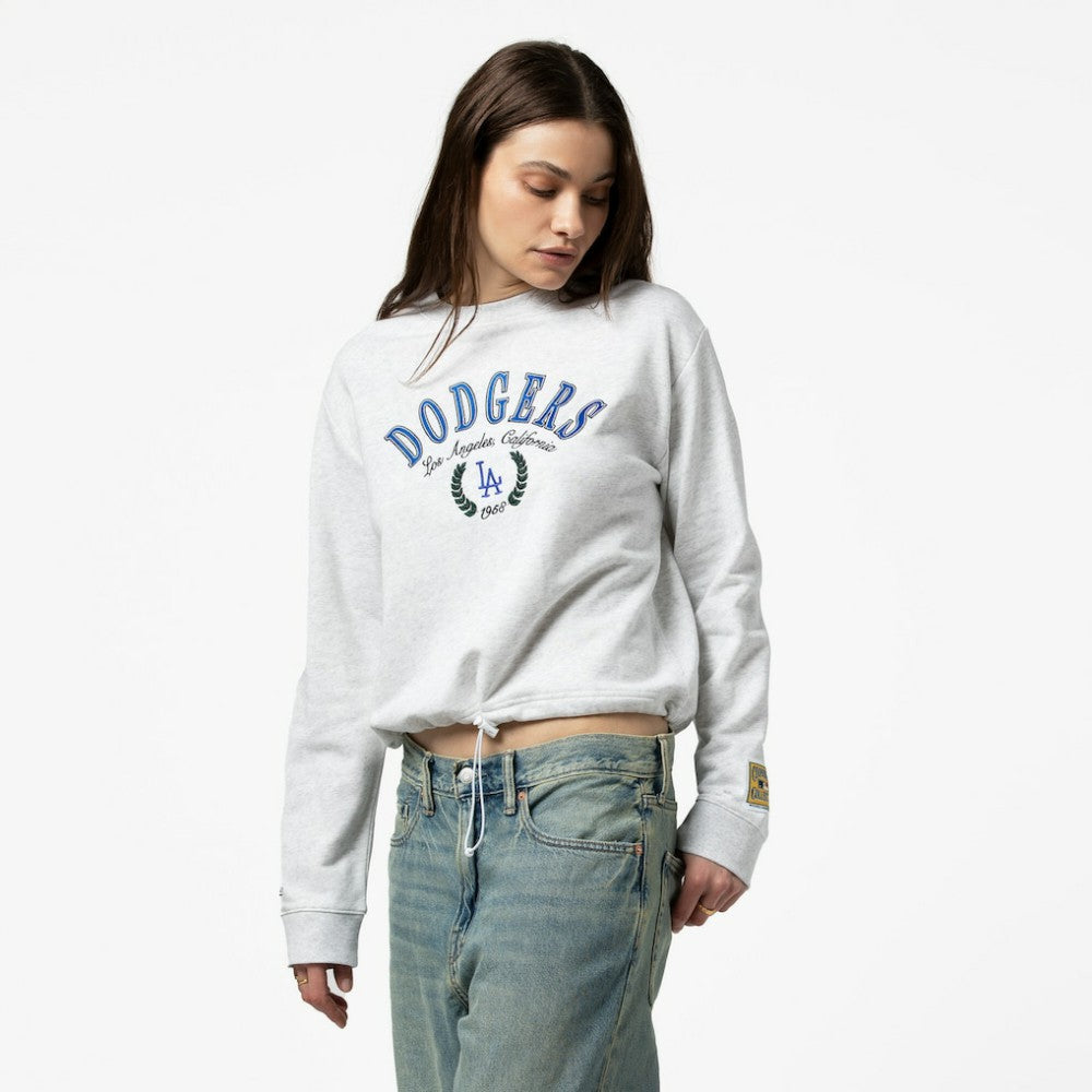 Los Angeles Dodgers Mitchell & Ness Women's Cropped Toggle Pullover Sweatshirt - MLB Pullover