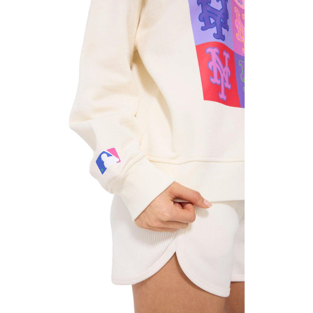 New York Mets Terez Women's Technicolor  Oversized Pullover Sweatshirt - MLB Pullover