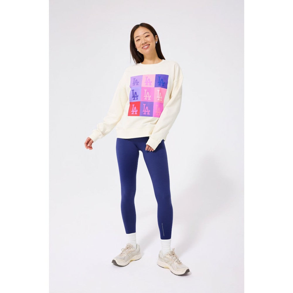 Los Angeles Dodgers Terez Women's Technicolor  Oversized Pullover Sweatshirt - MLB Pullover