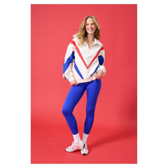 Chicago Cubs Terez Women's Ripstop Chevron Quarter-Zip Pullover - MLB Pullover