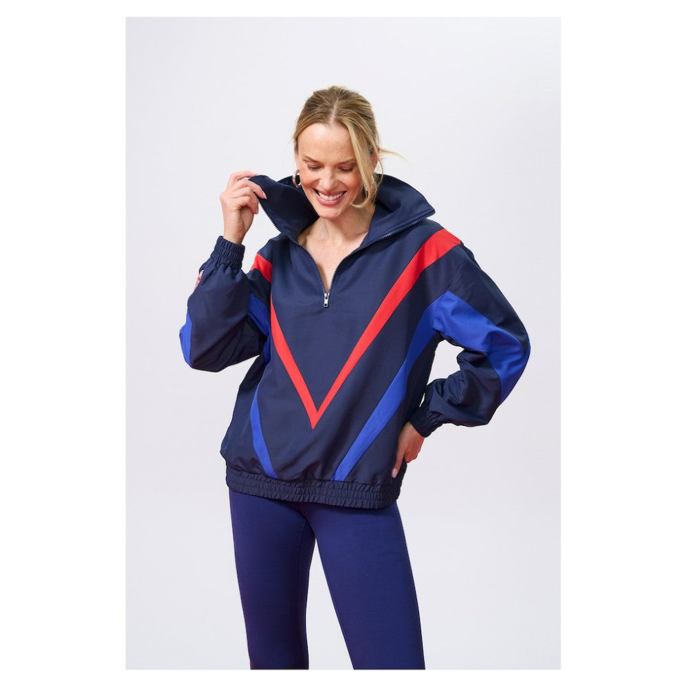 New York Yankees Terez Women's Ripstop Chevron Quarter-Zip Pullover - MLB Pullover