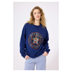 Houston Astros Terez Women's Oversized Gemstone Logo Sweatshirt - MLB Sweatshirts