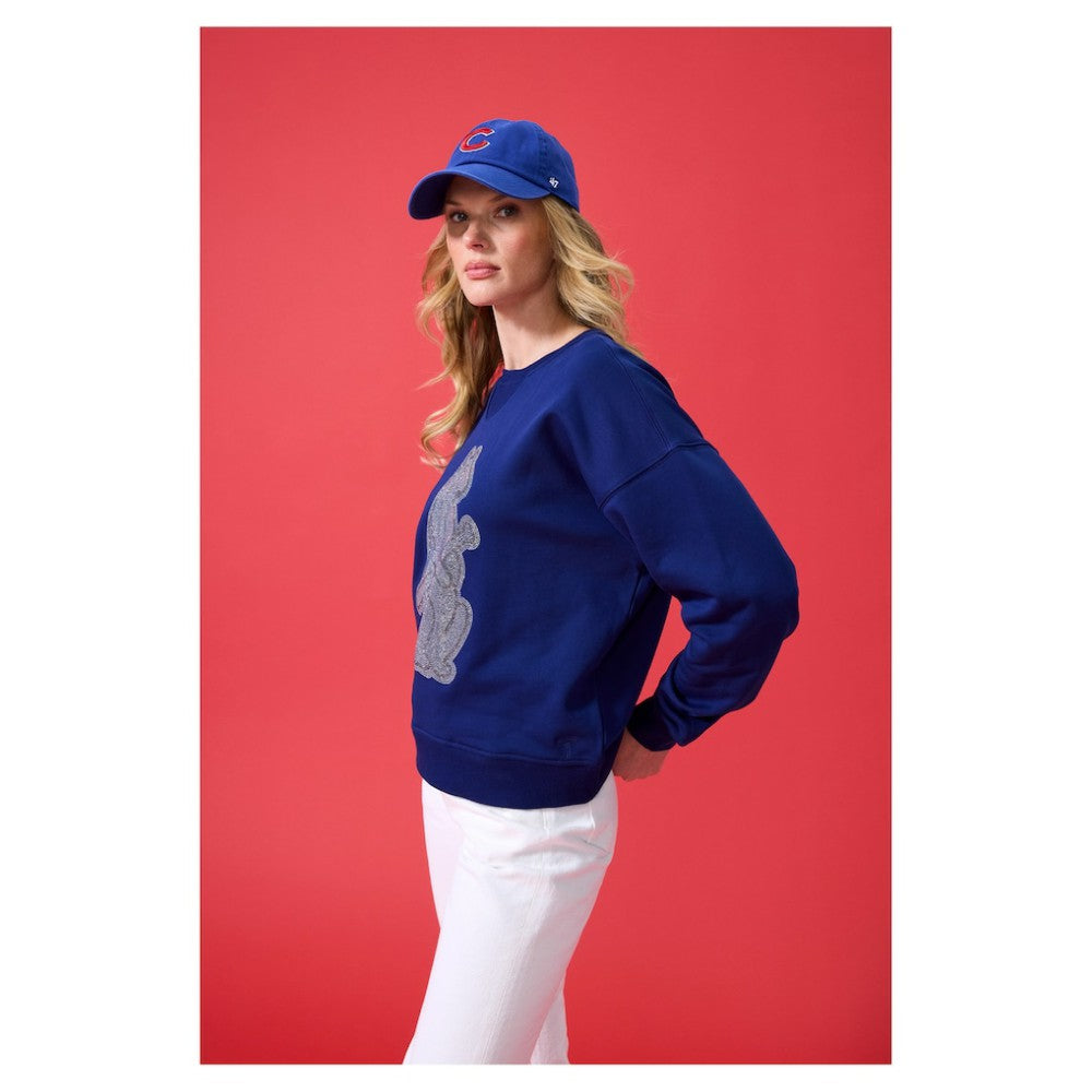 Chicago Cubs Terez Women's Oversized Gemstone Logo Sweatshirt - MLB Sweatshirts