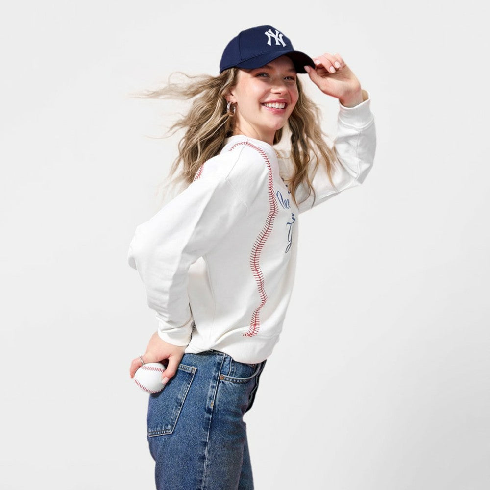 New York Yankees Terez Women's Baseball Stitch Pullover Sweatshirt - MLB Pullover