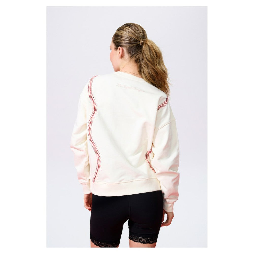 Los Angeles Dodgers Terez Women's Baseball Stitch Pullover Sweatshirt - MLB Pullover