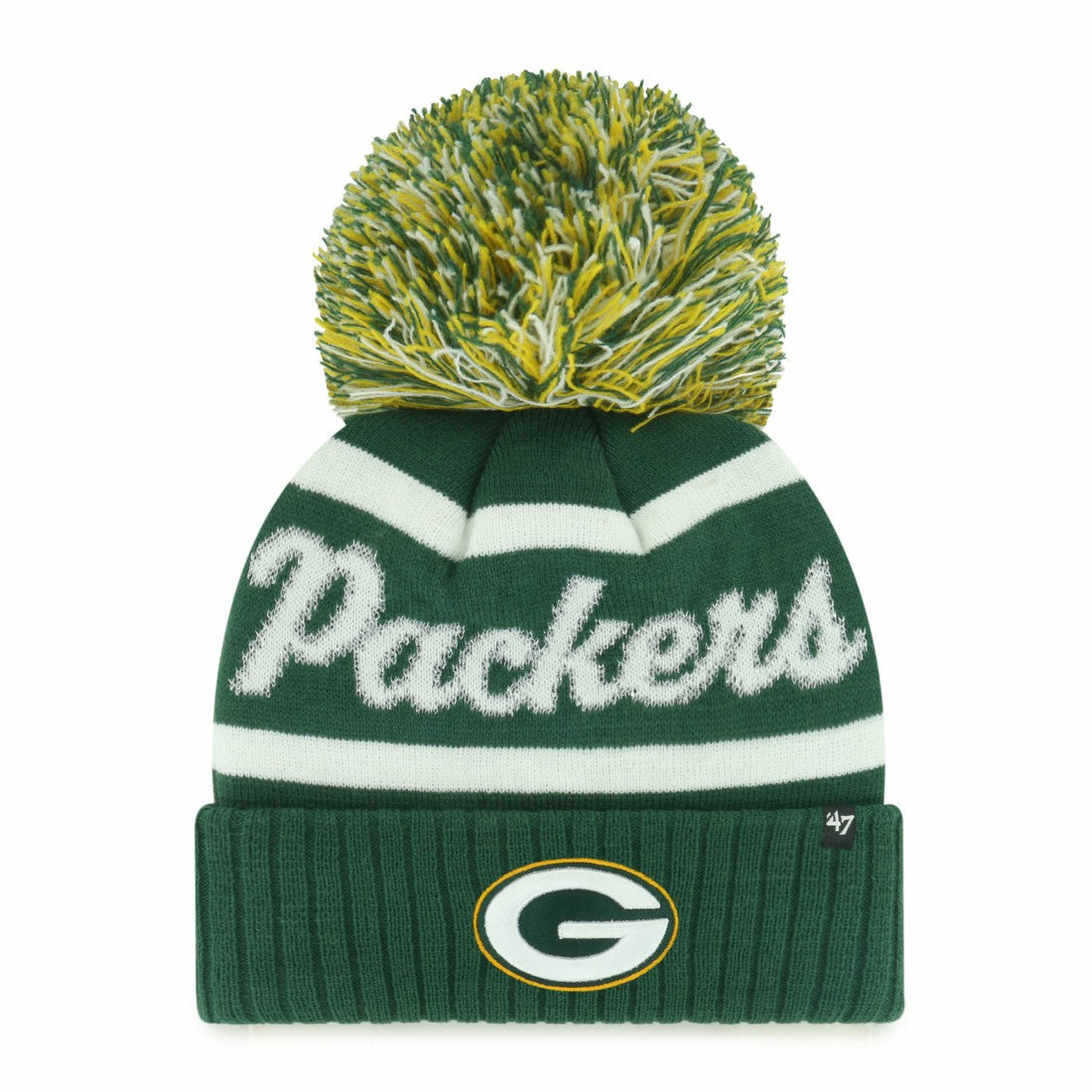 Green Bay Packers '47 Women's Spirited Cuffed Knit Hat with Pom | NFL Discount