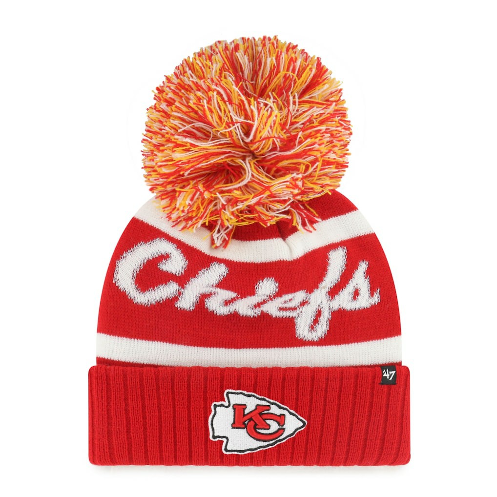 Kansas City Chiefs '47 Women's Spirited Cuffed Knit Hat with Pom | NFL On sale
