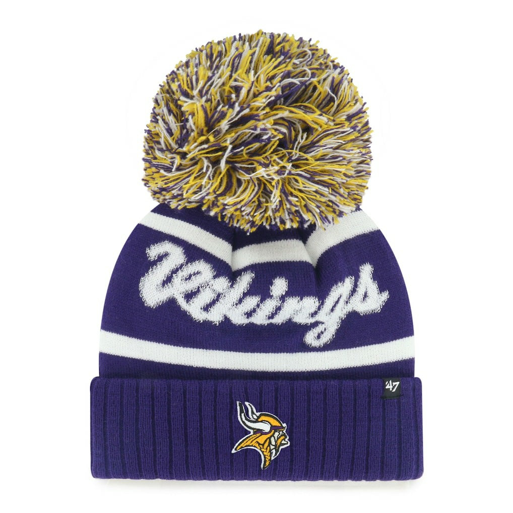 Minnesota Vikings '47 Women's Spirited Cuffed Knit Hat with Pom | NFL Online