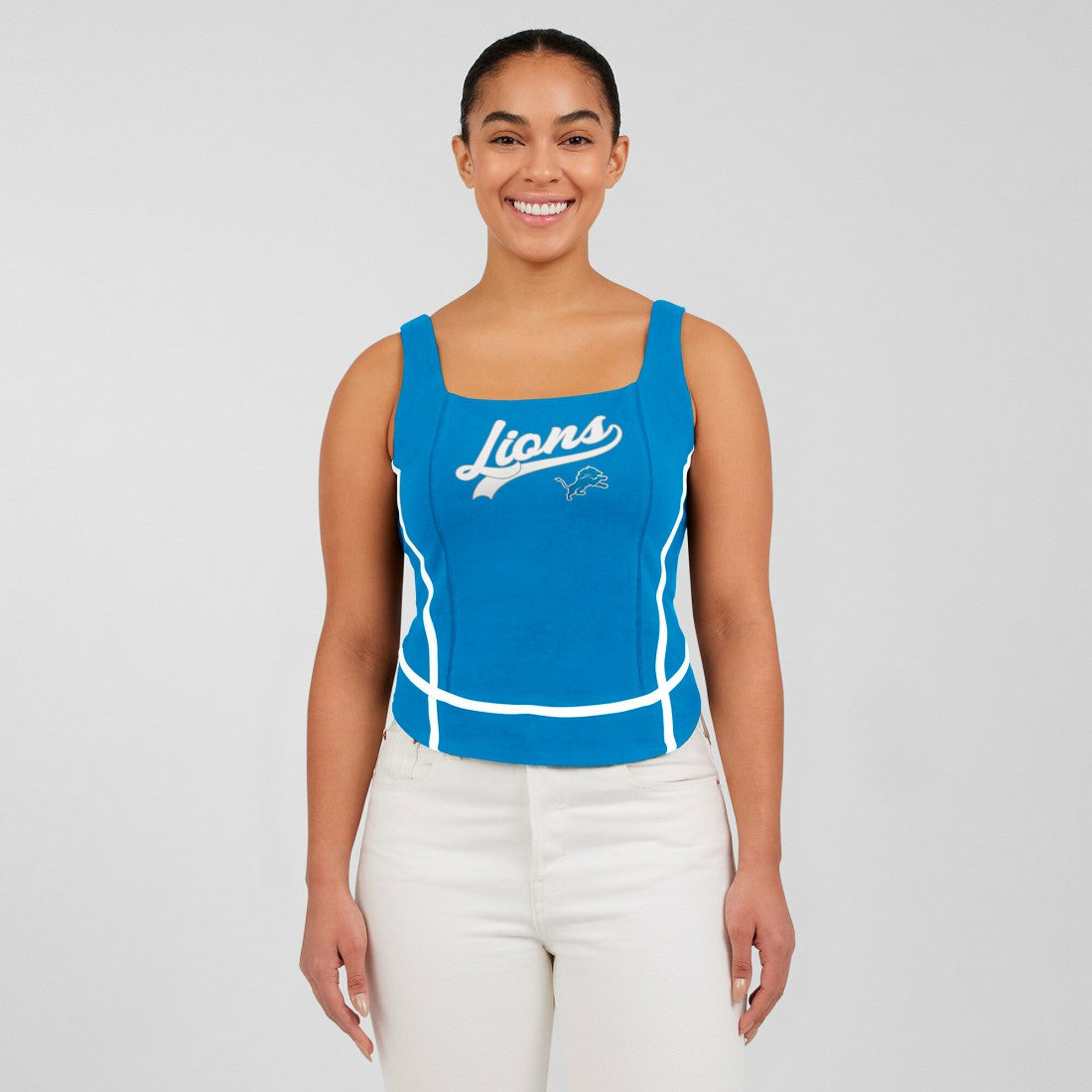 Detroit Lions WEAR by Erin Andrews Women's Square Neck Tank Top | NFL Near me