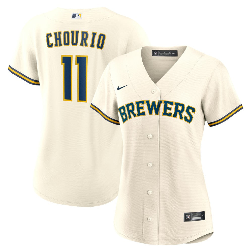 Jackson Chourio Milwaukee Brewers Nike Women's Home Replica Jersey - MLB Jerseys