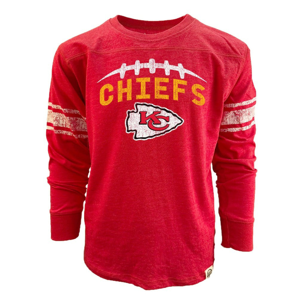 Kansas City Chiefs Wes & Willy Youth Football Long Sleeve T-Shirt | NFL Online