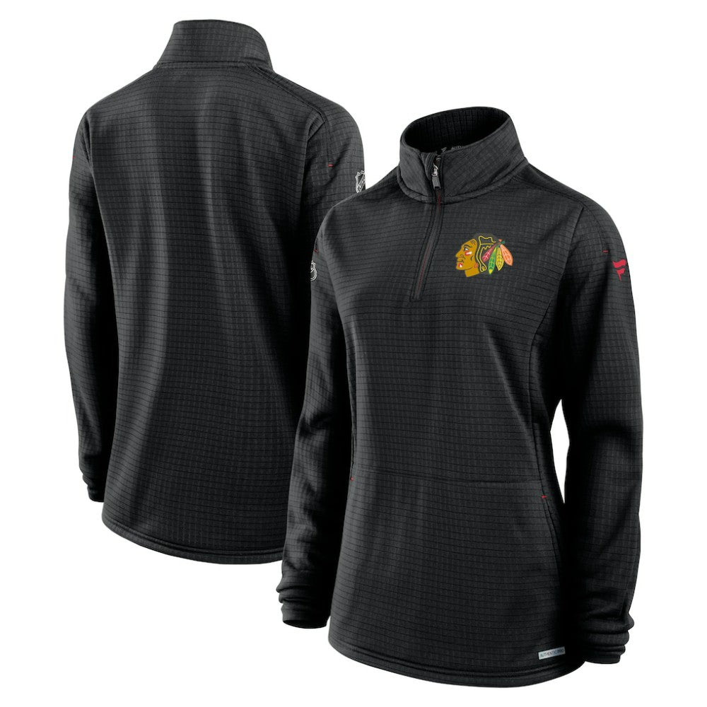 Chicago Blackhawks Fanatics Women's Authentic Pro Rink Quarter-Zip Pullover  -  NHL Pullover