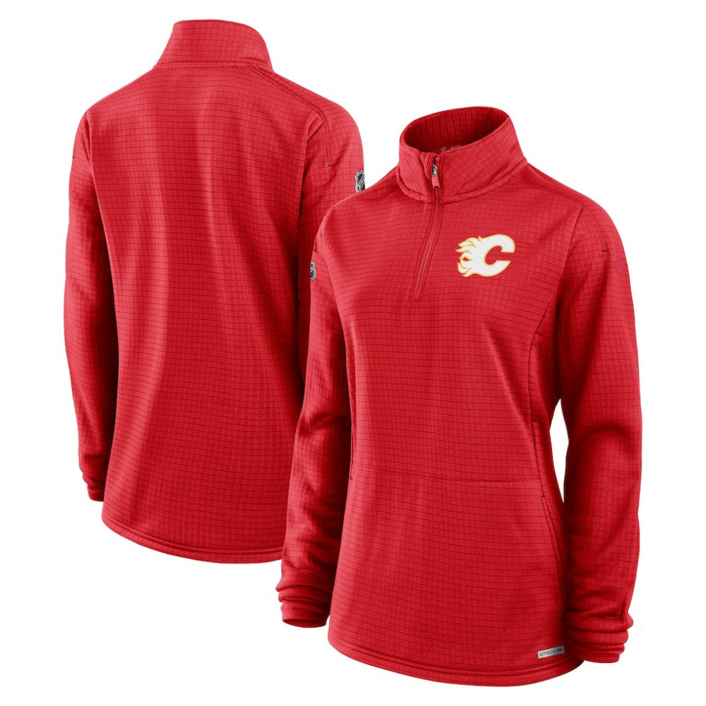 Calgary Flames Fanatics Women's Authentic Pro Rink Quarter-Zip Pullover  -  NHL Pullover