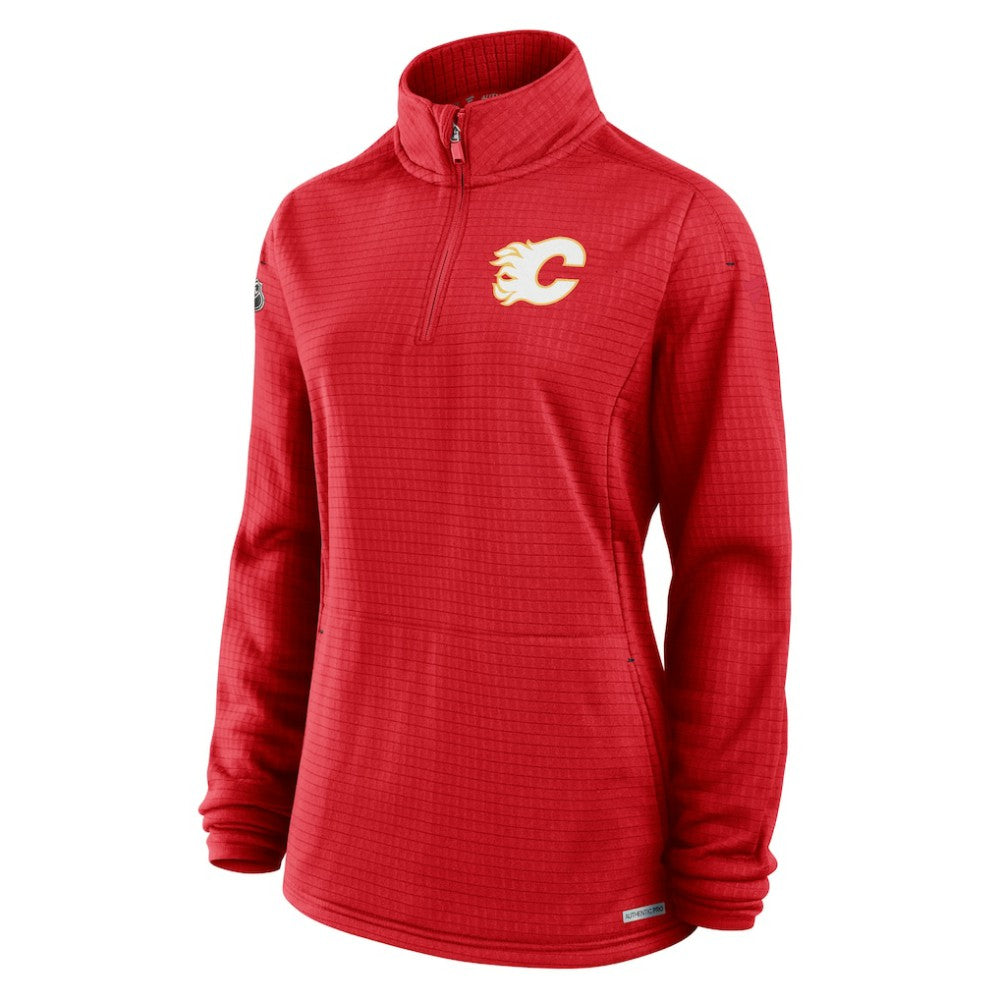 Calgary Flames Fanatics Women's Authentic Pro Rink Quarter-Zip Pullover  -  NHL Pullover