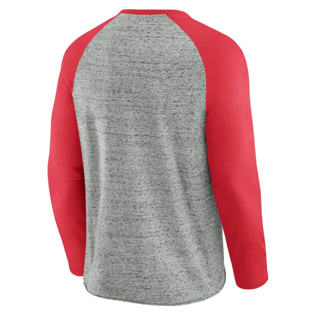 Washington Nationals Darius Rucker Collection by Fanatics Raw Edge Raglan Long Sleeve Baseball T-Shirt - MLB T-shirts