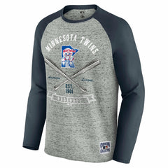 Minnesota Twins Darius Rucker Collection by Fanatics Raw Edge Raglan Long Sleeve Baseball T-Shirt - MLB T-shirts