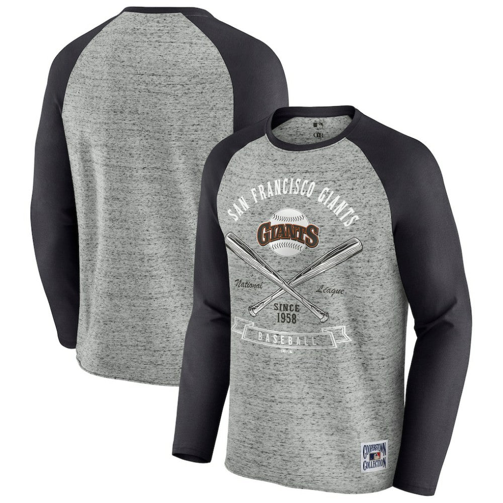 San Francisco Giants Darius Rucker Collection by Fanatics Raw Edge Raglan Long Sleeve Baseball T-Shirt - MLB T-shirts