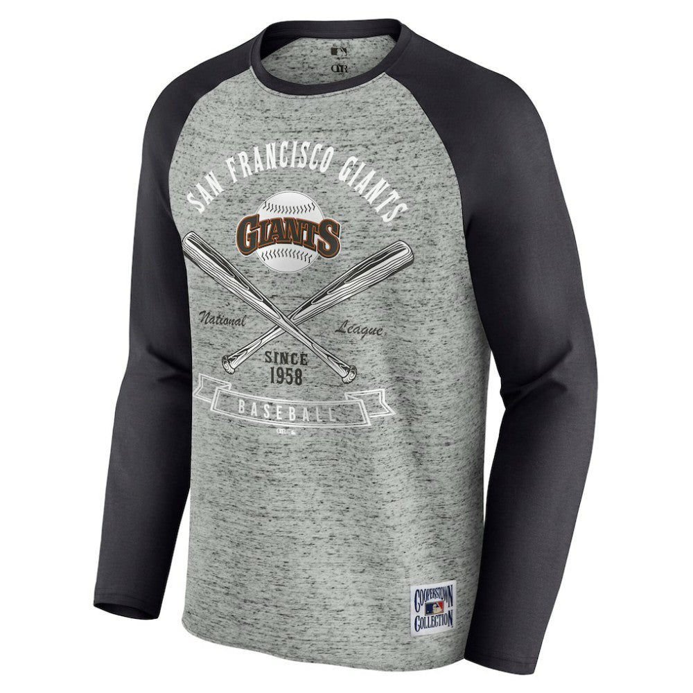 San Francisco Giants Darius Rucker Collection by Fanatics Raw Edge Raglan Long Sleeve Baseball T-Shirt - MLB T-shirts