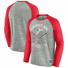 Cincinnati Reds Darius Rucker Collection by Fanatics Raw Edge Raglan Long Sleeve Baseball T-Shirt - MLB T-shirts
