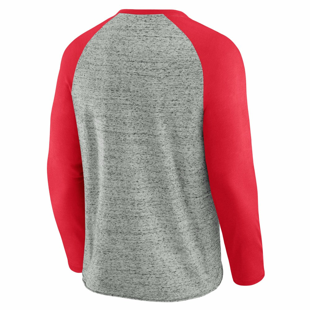 Cincinnati Reds Darius Rucker Collection by Fanatics Raw Edge Raglan Long Sleeve Baseball T-Shirt - MLB T-shirts